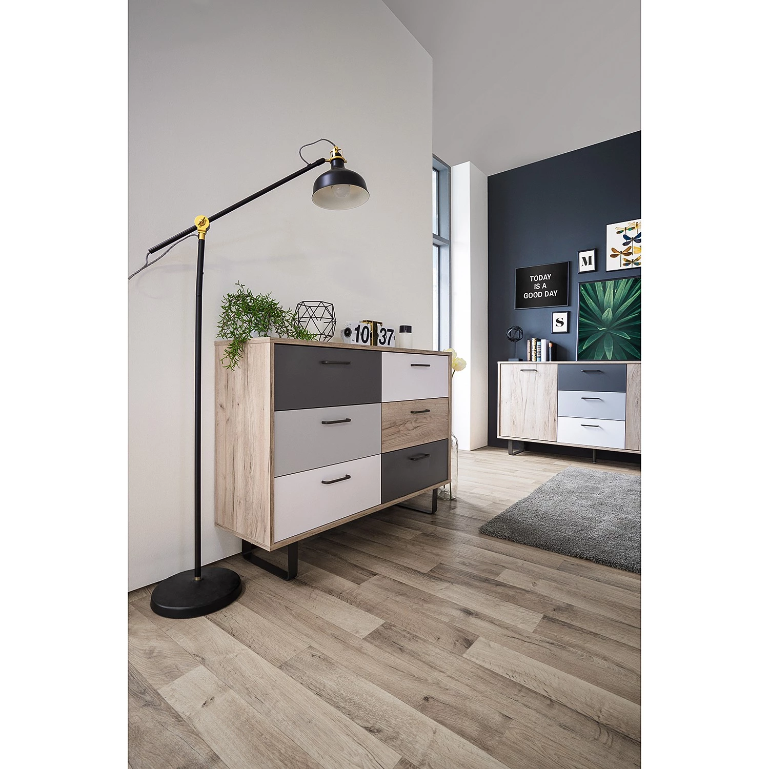 Norrwood Commode Brookton II - Multicolore / Imitation chêne 5 Norrwood Commode Brookton II - Multicolore / Imitation chêne – Image 3