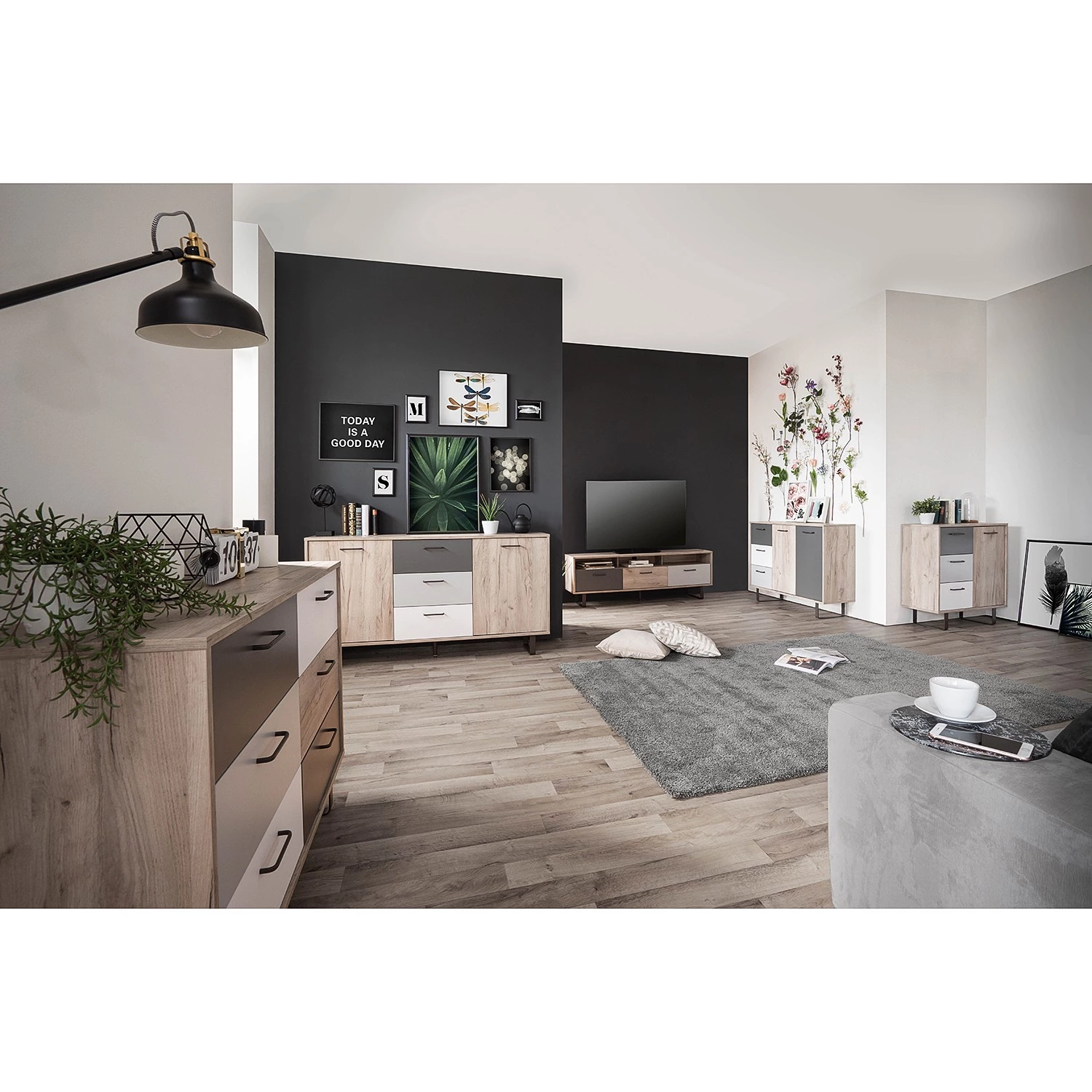 Norrwood Commode Brookton II - Multicolore / Imitation chêne 8 Norrwood Commode Brookton II - Multicolore / Imitation chêne – Image 6