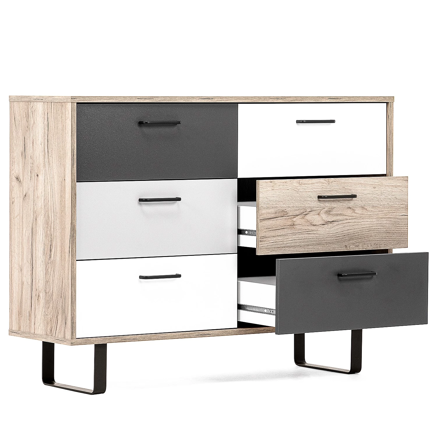 Norrwood Commode Brookton II - Multicolore / Imitation chêne 10 Norrwood Commode Brookton II - Multicolore / Imitation chêne – Image 8