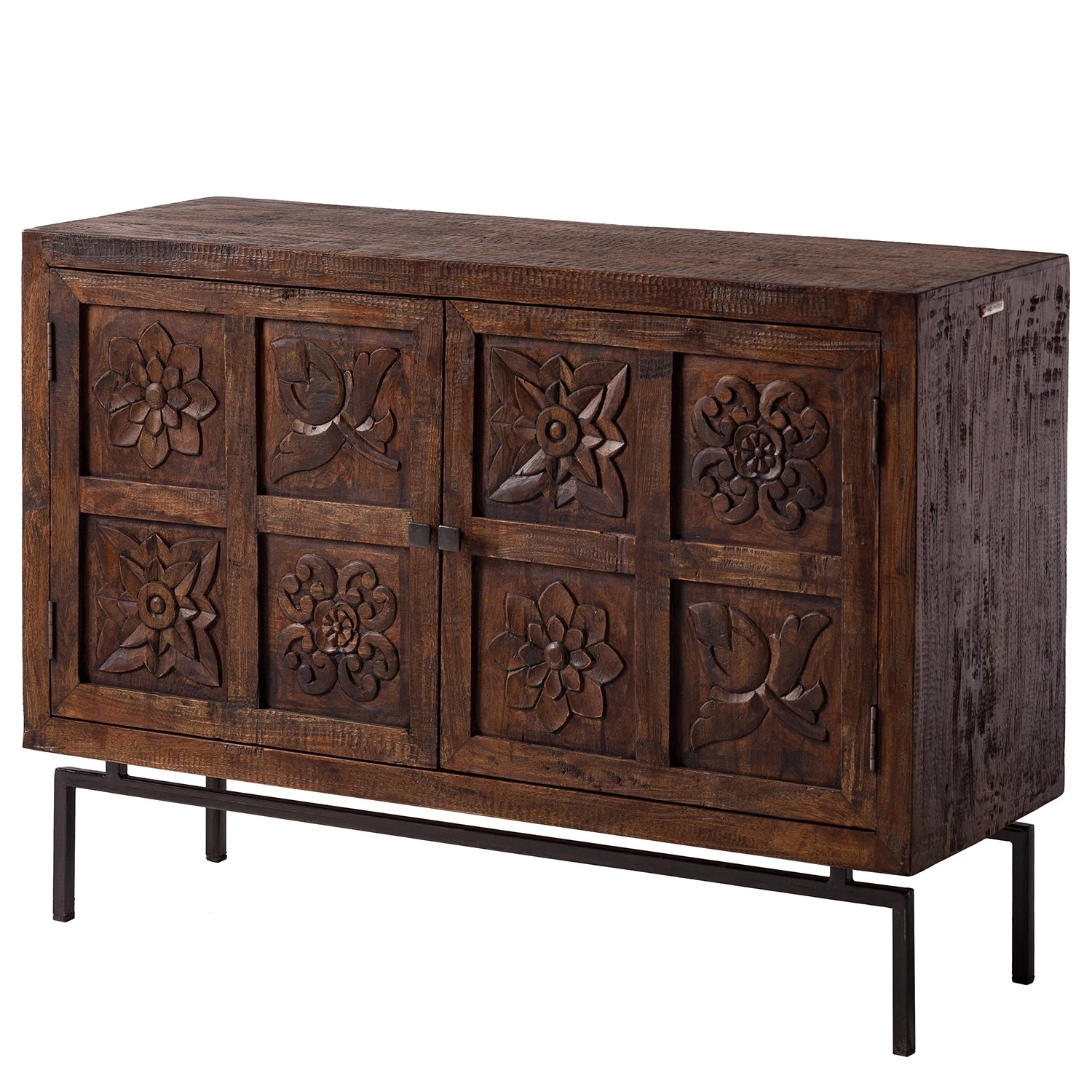 Wolf-Möbel Buffet Carving - Acacia massif / Métal - Acacia / Noir 3 Wolf-Möbel Buffet Carving - Acacia massif / Métal - Acacia / Noir