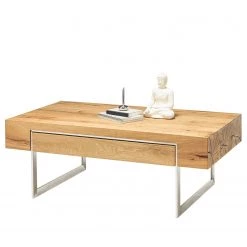 Loftscape Table basse Moab - Placage en chêne véritable - Chêne à nœuds / Argenté -Meubles de salon Soldes 1000202489 200212 13210100023 DETAILS P000000001000202489