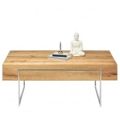 Loftscape Table basse Moab - Placage en chêne véritable - Chêne à nœuds / Argenté -Meubles de salon Soldes 1000202489 200212 13210100024 DETAILS P000000001000202489