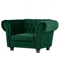 Red Living Fauteuil Baille - Velours - Vert vieilli