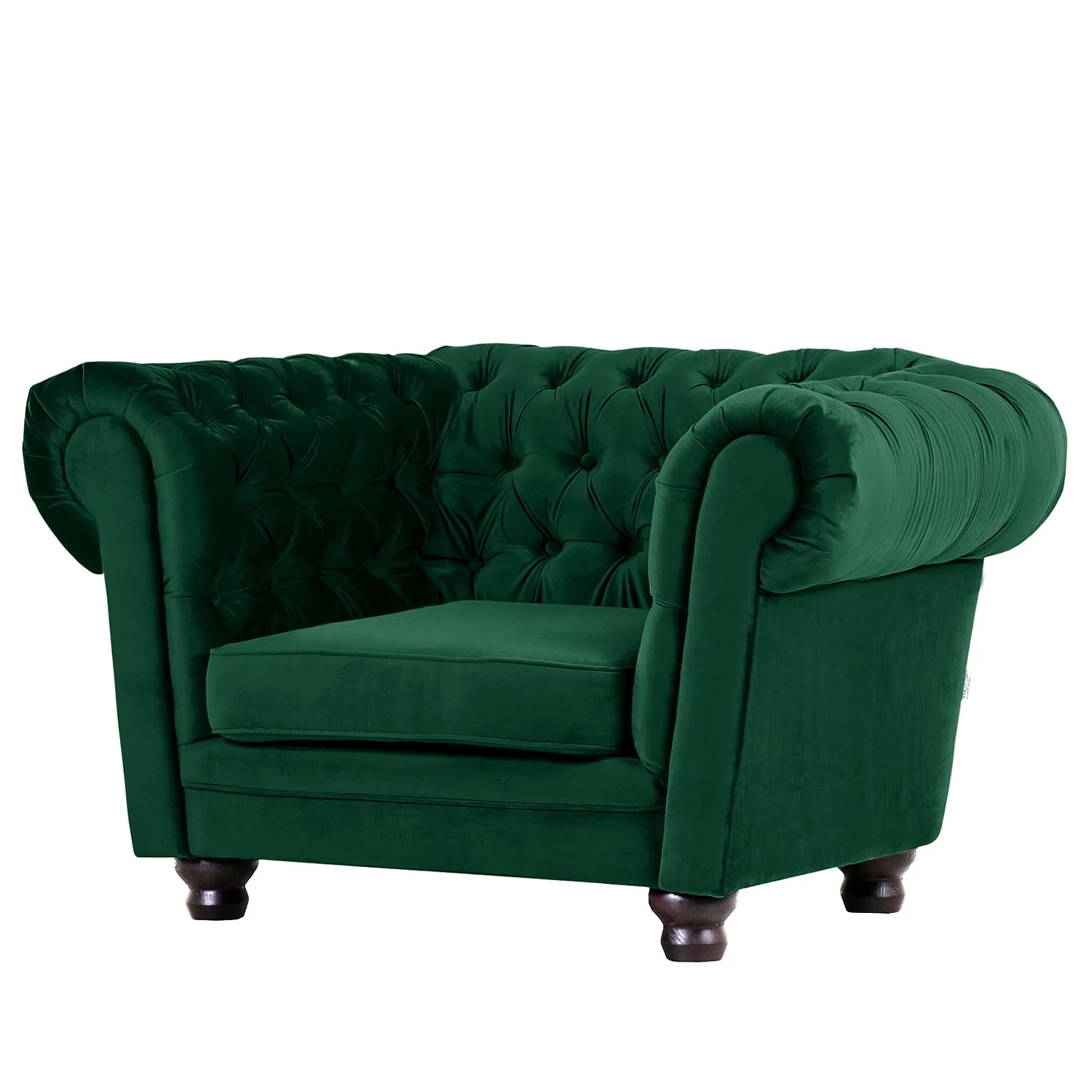 Red Living Fauteuil Baille - Velours - Vert vieilli 3 Red Living Fauteuil Baille - Velours - Vert vieilli