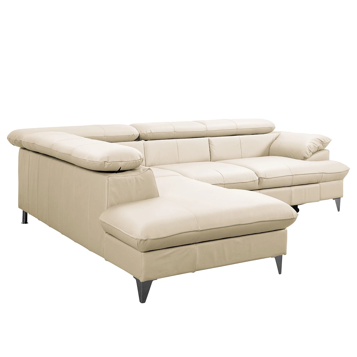 Fredriks Canapé d’angle Coto I - Cuir véritable - Blanc - Méridienne longue à gauche (vue de face) - Fonction couchage - Coffre de lit 9 Fredriks Canapé d’angle Coto I - Cuir véritable - Blanc - Méridienne longue à gauche (vue de face) - Fonction couchage - Coffre de lit – Image 7