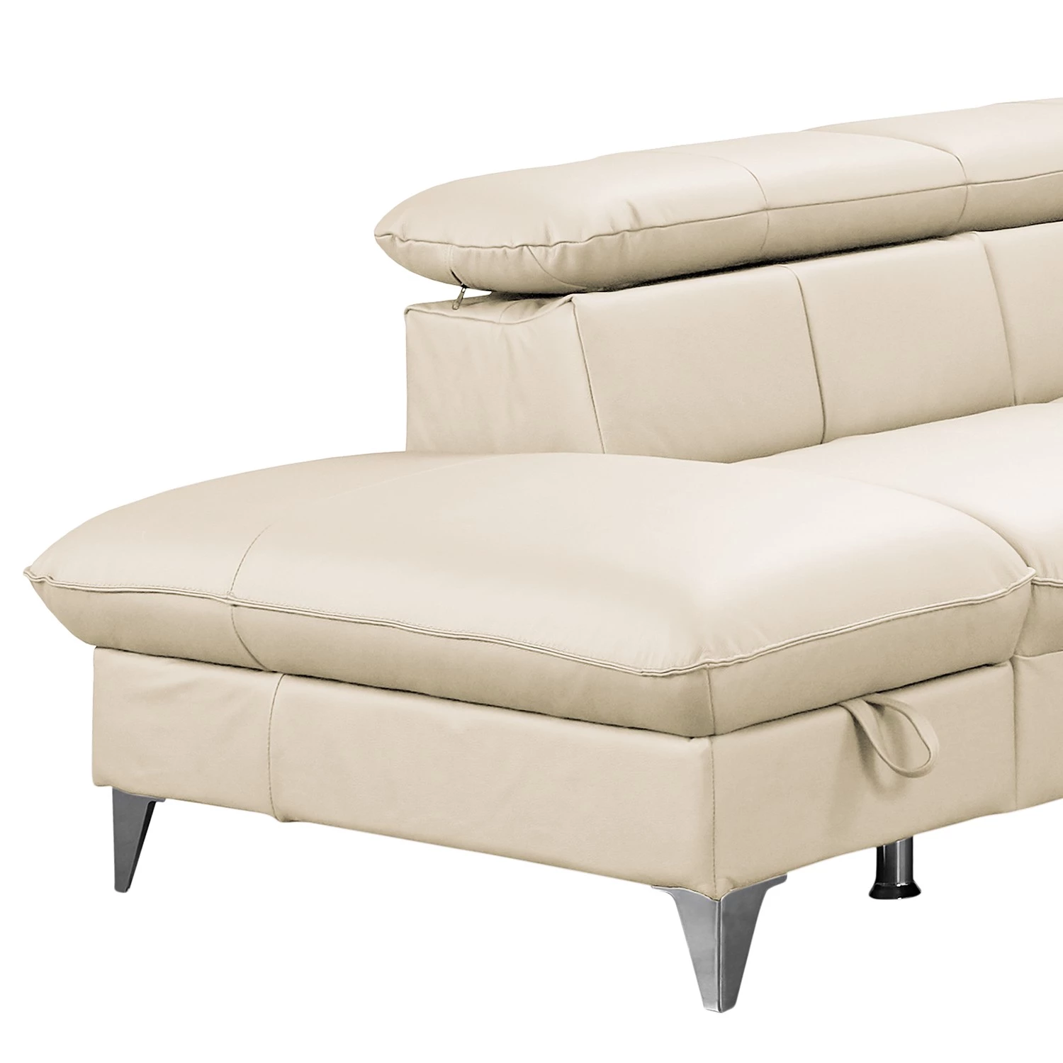 Fredriks Canapé d’angle Coto I - Cuir véritable - Blanc - Méridienne longue à gauche (vue de face) - Fonction couchage - Coffre de lit 11 Fredriks Canapé d’angle Coto I - Cuir véritable - Blanc - Méridienne longue à gauche (vue de face) - Fonction couchage - Coffre de lit – Image 9