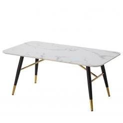 Jack & Alice Table basse Joppa - Imitation marbre blanc / Noir