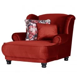 Ridgevalley Fauteuil bergère Lusse - Velours - Rouge cerise