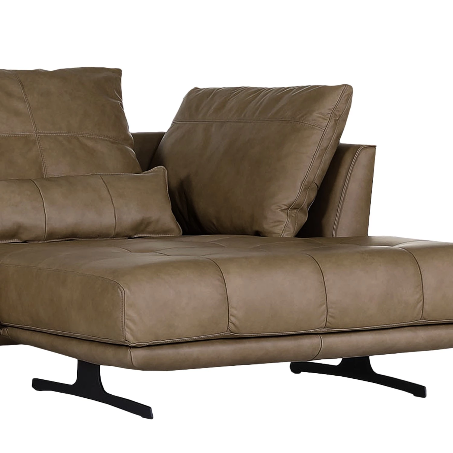 Naturoo Canapé d’angle Ruona - Cuir véritable - Noix de muscade - Méridienne longue à droite (vue de face) 6 Naturoo Canapé d’angle Ruona - Cuir véritable - Noix de muscade - Méridienne longue à droite (vue de face) – Image 4