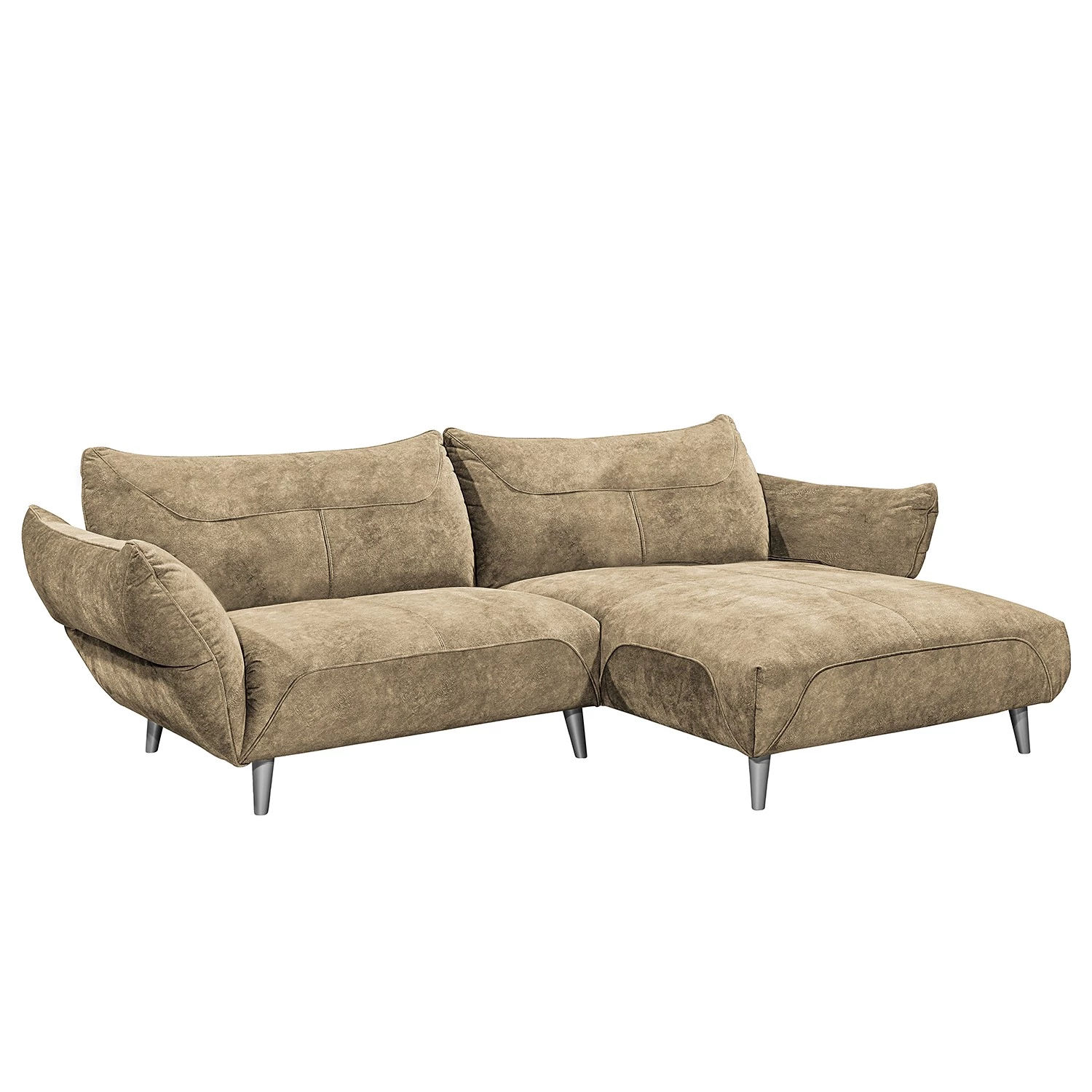 Ars manufacti Canapé d’angle Venes - Aspect cuir vieilli - Beige - Méridienne courte à droite (vue de face) - Sans coussin 3 Ars manufacti Canapé d’angle Venes - Aspect cuir vieilli - Beige - Méridienne courte à droite (vue de face) - Sans coussin