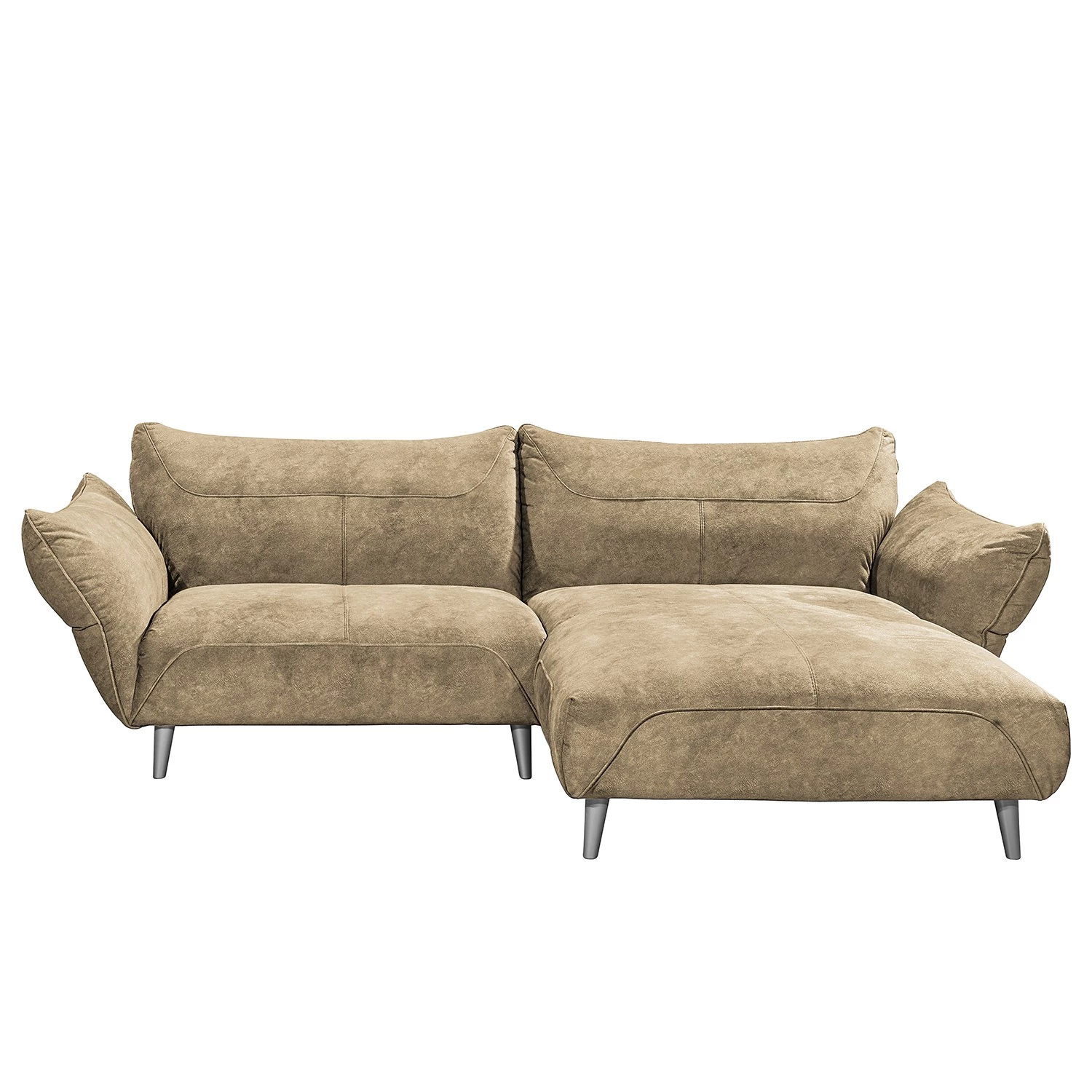 Ars manufacti Canapé d’angle Venes - Aspect cuir vieilli - Beige - Méridienne courte à droite (vue de face) - Sans coussin 5 Ars manufacti Canapé d’angle Venes - Aspect cuir vieilli - Beige - Méridienne courte à droite (vue de face) - Sans coussin – Image 3