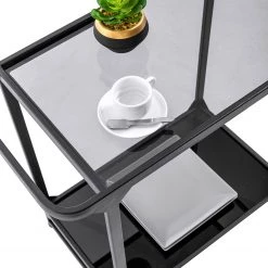 Norrwood Desserte Kisko - Verre / Métal - Gris / Noir 11 Norrwood Desserte Kisko - Verre / Métal - Gris / Noir -Meubles de salon Soldes 1000206940 200221 16143500057 DETAILS P000000001000206940