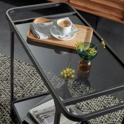 Norrwood Desserte Kisko - Verre / Métal - Gris / Noir 13 Norrwood Desserte Kisko - Verre / Métal - Gris / Noir -Meubles de salon Soldes 1000206940 200306 14383100024 MOOD DETAILS P000000001000206940 mood