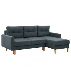 Norrwood Canapé d’angle Koski I - Tissu - Tissu Ala: Bleu - Méridienne courte à droite (vue de face)