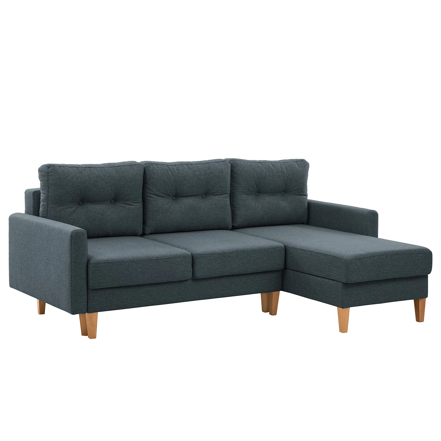 Norrwood Canapé d’angle Koski I - Tissu - Tissu Ala: Bleu - Méridienne courte à droite (vue de face) 3 Norrwood Canapé d’angle Koski I - Tissu - Tissu Ala: Bleu - Méridienne courte à droite (vue de face)