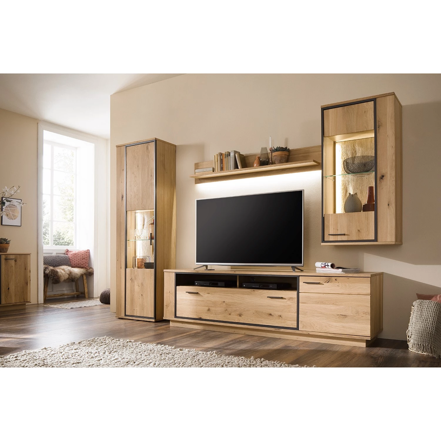 Naturoo Vitrine Doora - Partiellement en chêne à nœuds massif - Chêne à nœuds Bianco / Graphite 8 Naturoo Vitrine Doora - Partiellement en chêne à nœuds massif - Chêne à nœuds Bianco / Graphite – Image 6