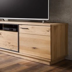 Naturoo Meuble TV Doora I - Partiellement en chêne à nœuds massif - Chêne à nœuds Bianco / Graphite -Meubles de salon Soldes 1000207359 200317 14291400095 DETAILS P000000001000207359