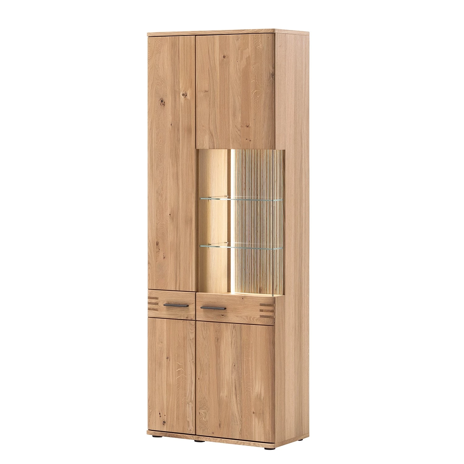 Loftscape Vitrine Salvo II - Partiellement en chêne massif - Planches de chêne Bianco / Gris 3 Loftscape Vitrine Salvo II - Partiellement en chêne massif - Planches de chêne Bianco / Gris