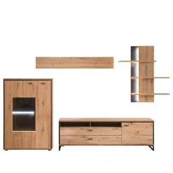 Loftscape Ensemble meubles TV Buena II (4 élém.) - Imitation planches de chêne / Anthracite -Meubles de salon Soldes 1000207681 200305 06214600068 DETAILS P000000001000207681