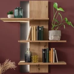 Loftscape Ensemble meubles TV Buena II (4 élém.) - Imitation planches de chêne / Anthracite -Meubles de salon Soldes 1000207681 200305 06214700080 DETAILS P000000001000207681