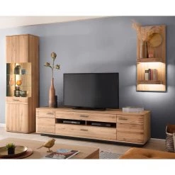 Loftscape Ensemble meubles TV Salvo I (3 élém.) - Partiellement en chêne massif - Planches de chêne Bianco / Gris -Meubles de salon Soldes 1000207683 200305 06214800100 MOOD DETAILS P000000001000207683 mood