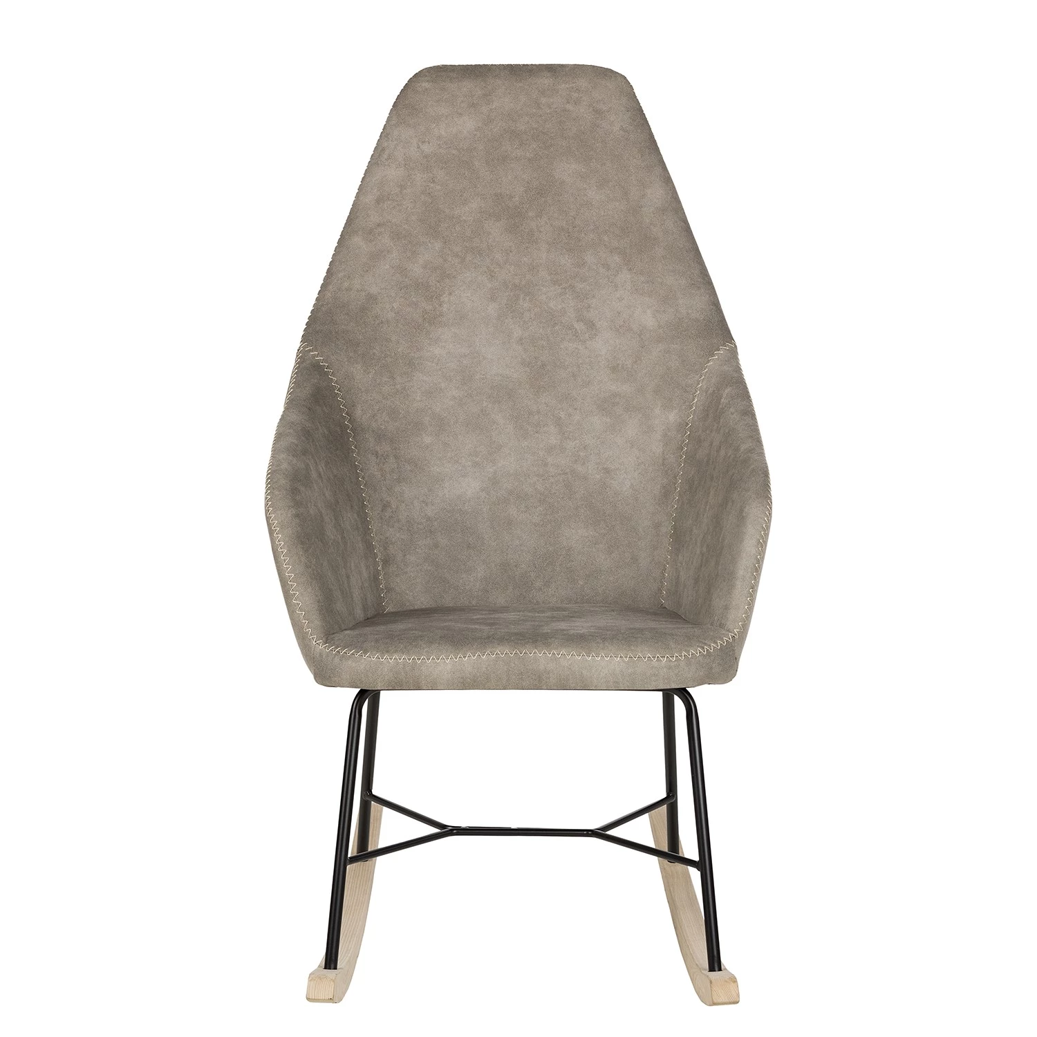 Mørteens Rocking chair Kumia I - Aspect cuir vieilli - Gris 7 Mørteens Rocking chair Kumia I - Aspect cuir vieilli - Gris – Image 5