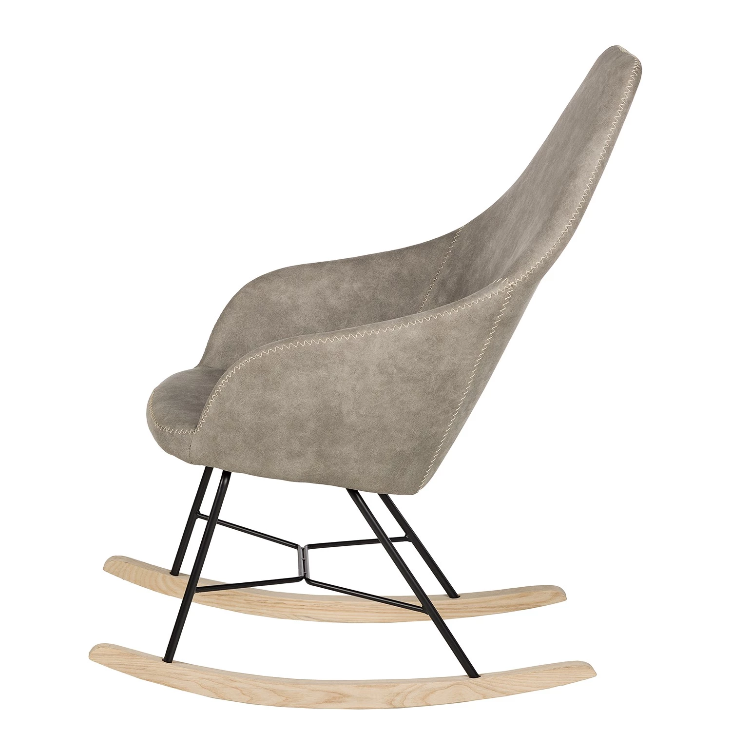 Mørteens Rocking chair Kumia I - Aspect cuir vieilli - Gris 9 Mørteens Rocking chair Kumia I - Aspect cuir vieilli - Gris – Image 7