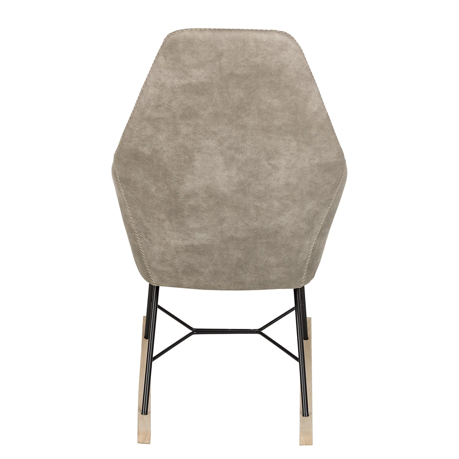 Mørteens Rocking chair Kumia I - Aspect cuir vieilli - Gris 6 Mørteens Rocking chair Kumia I - Aspect cuir vieilli - Gris – Image 4