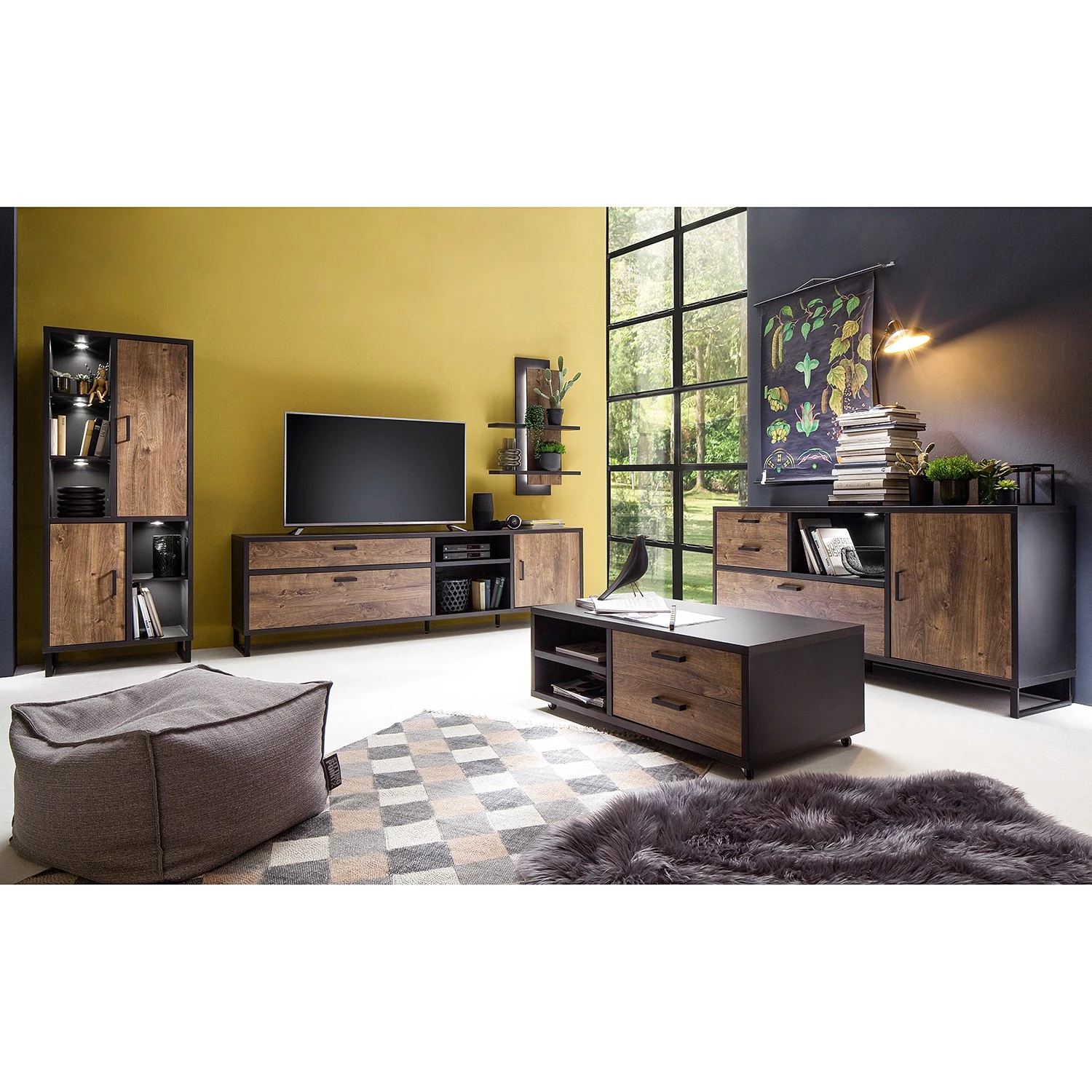 Red Living Étagère murale Hixson - Imitation chêne de tonneau / Noir 6 Red Living Étagère murale Hixson - Imitation chêne de tonneau / Noir – Image 4