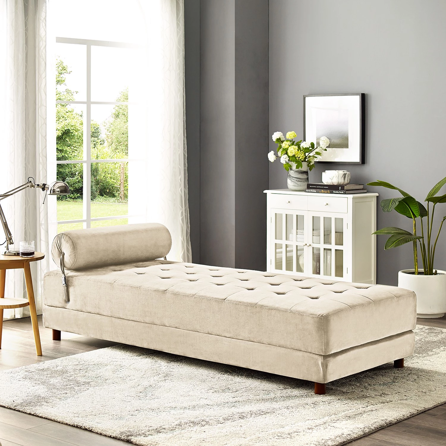 Jack & Alice Méridienne Tavani (convertible) - Velours Deja: Créme 4 Jack & Alice Méridienne Tavani (convertible) - Velours Deja: Créme – Image 2