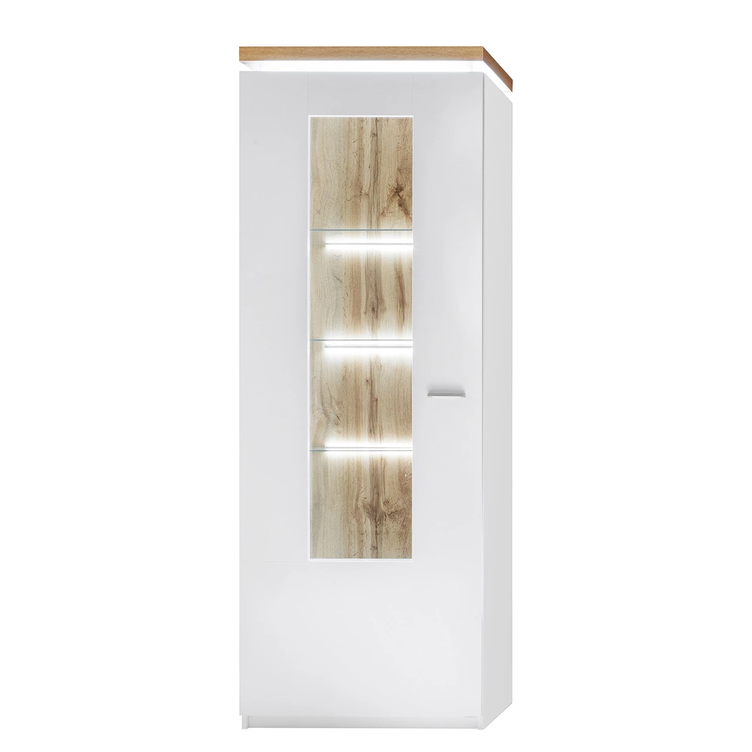 Loftscape Vitrine Mundai I - Avec éclairage - Blanc / Imitation chêne de Wotan 6 Loftscape Vitrine Mundai I - Avec éclairage - Blanc / Imitation chêne de Wotan – Image 4