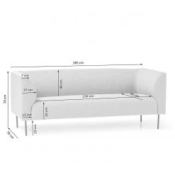 Fredriks Canapé Kolkki (3 places) - Tissu - Gris clair -Meubles de salon Soldes 1000209166 200415 12022800213 SKETCH DETAILS P000000001000209166 sketch