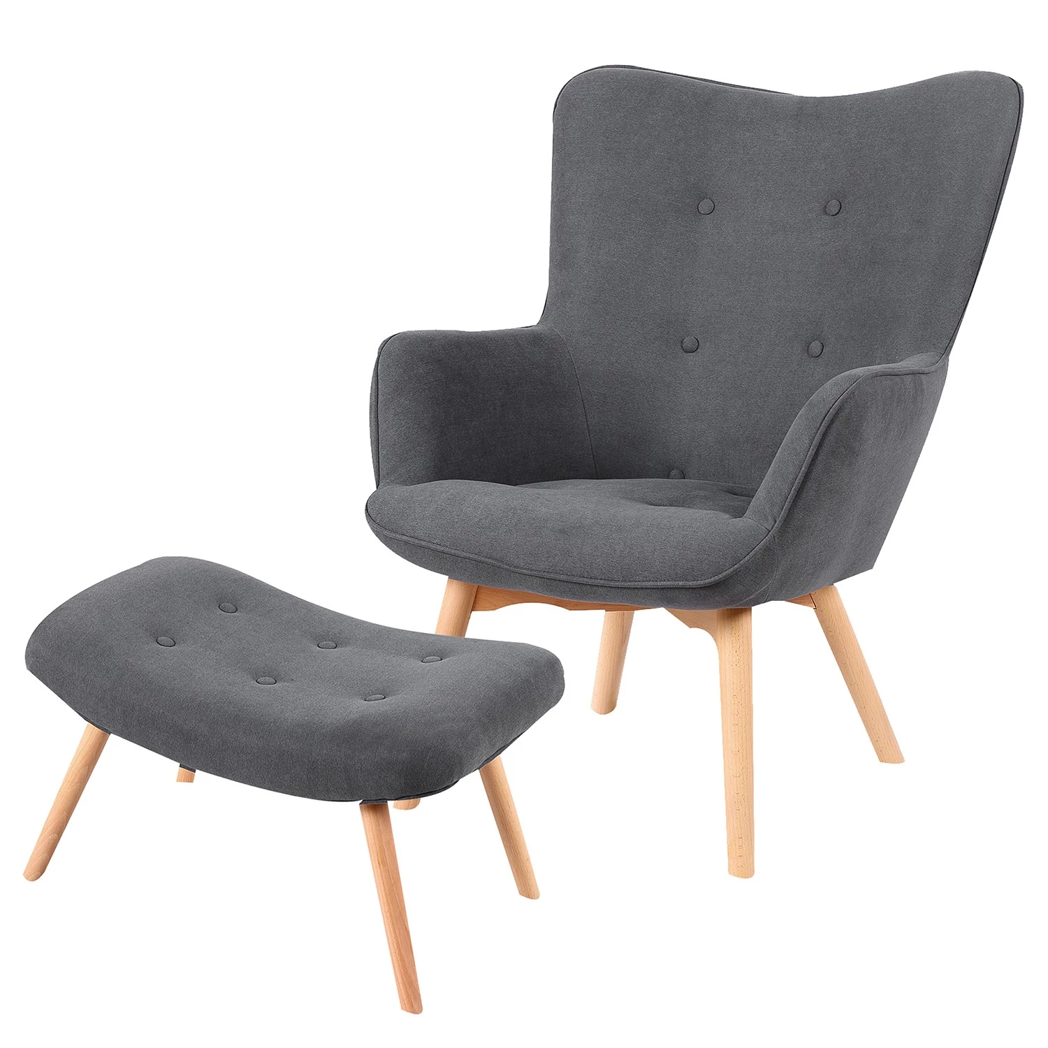 Mørteens Fauteuil Kausala - Tissu - Avec repose-pieds 3 Mørteens Fauteuil Kausala - Tissu - Avec repose-pieds