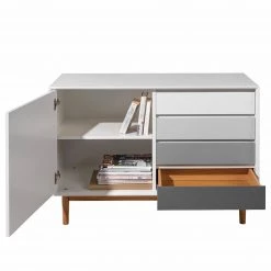 Tom Tailor Commode Color Box - Partiellement en chêne massif - Blanc / Gris clair -Meubles de salon Soldes 1000209363 200417 13015600055 DETAILS P000000001000209363