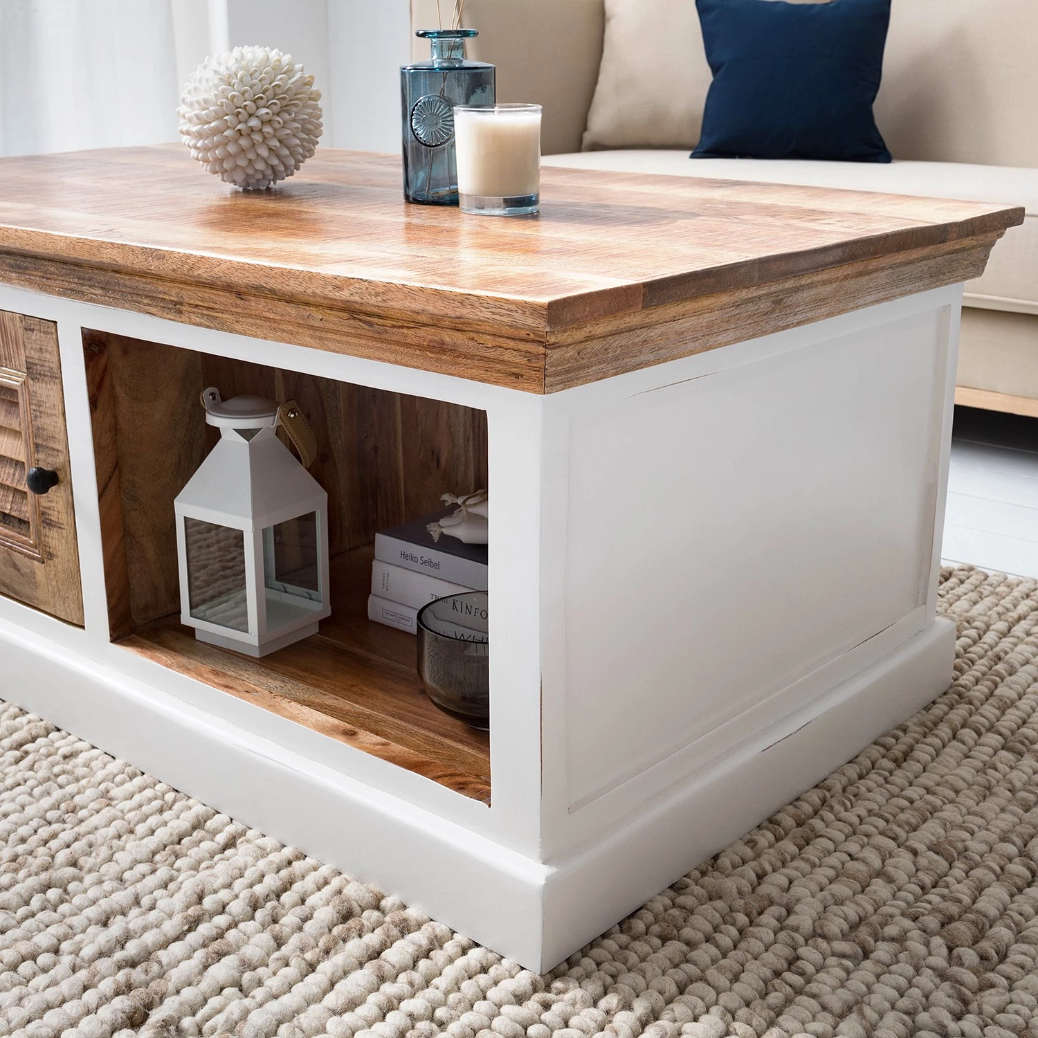 Maison Belfort Table basse Newhaven - Manguier massif - Manguier / Blanc 6 Maison Belfort Table basse Newhaven - Manguier massif - Manguier / Blanc – Image 4