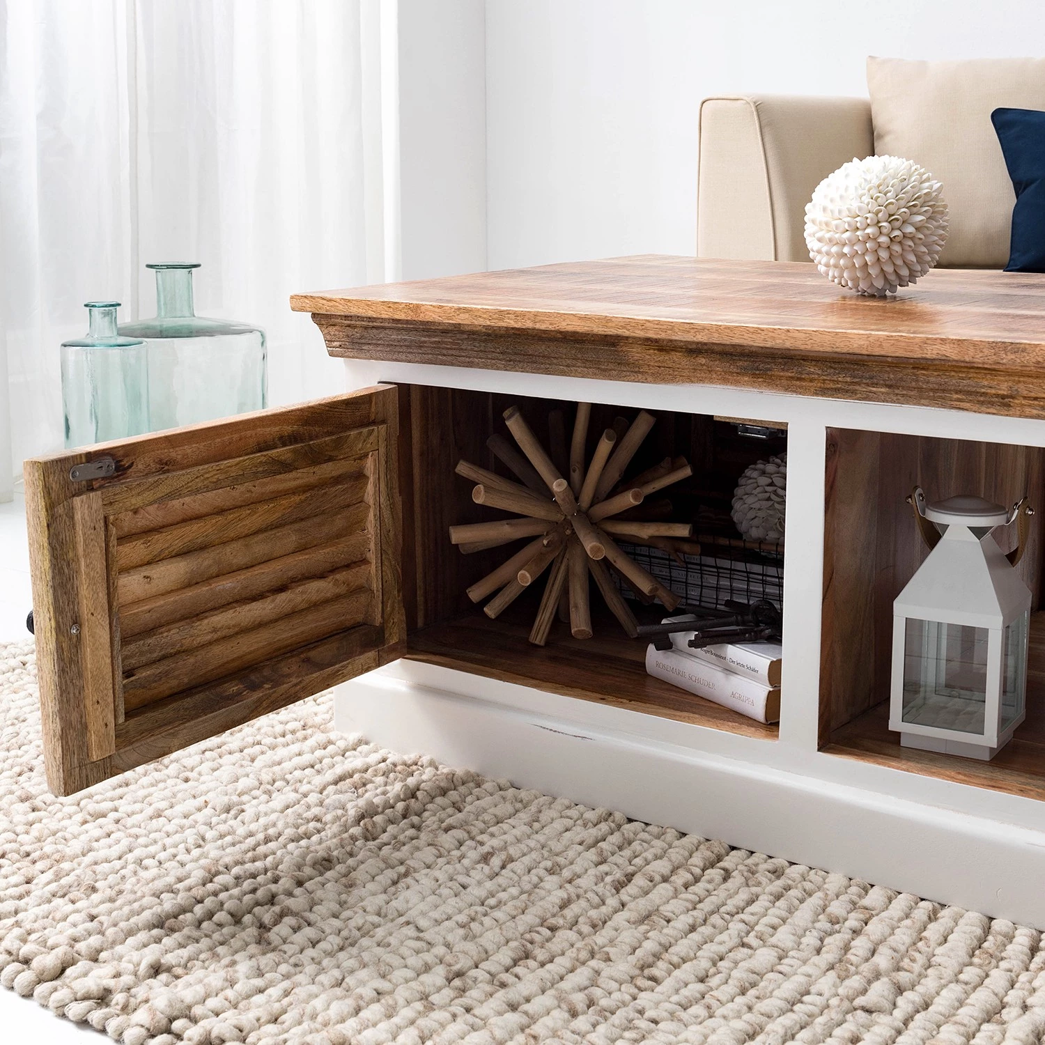 Maison Belfort Table basse Newhaven - Manguier massif - Manguier / Blanc 8 Maison Belfort Table basse Newhaven - Manguier massif - Manguier / Blanc – Image 6