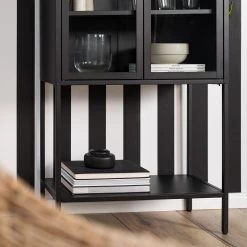 Loftscape Buffet haut Cowee II - Verre / Métal - Noir -Meubles de salon Soldes 1000209633 220429 040 DETAILS P000000001000209633