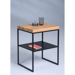 Loftscape Bout de canapé Saxton - Imitation chêne / Noir -Meubles de salon Soldes 1000209651 200406 13050600022 MOOD DETAILS P000000001000209651 mood