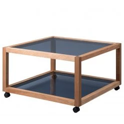 Loftscape Table basse Fulbeck II - Verre / Noyer massif - Gris / Noyer