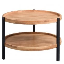 Loftscape Table basse Nottage II - Placage de bois véritable / Métal - Chêne sauvage / Noir