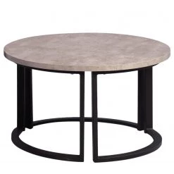 Loftscape Table basse Kuau I - Imitation béton / Noir