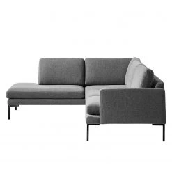 Fredriks Canapé d’angle Bellaire - Gris - Méridienne longue à gauche (vue de face) - Noir -Meubles de salon Soldes 1000209740 201110 13551200539 DETAILS P000000001000209740