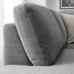 Fredriks Canapé d’angle Bellaire - Gris - Méridienne longue à gauche (vue de face) - Noir -Meubles de salon Soldes 1000209740 201110 13551200541 DETAILS P000000001000209740