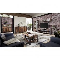 Red Living Buffet haut Blackpool I - Avec éclairage - Imitation bois recyclé / Gris -Meubles de salon Soldes 1000209806 210331 08331200004 MOOD DETAILS P000000001000209806 mood