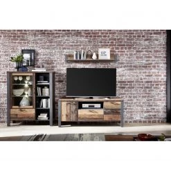 Red Living Buffet haut Blackpool II - Avec éclairage - Imitation bois recyclé / Gris -Meubles de salon Soldes 1000209807 210331 08331500005 MOOD DETAILS P000000001000209807 mood