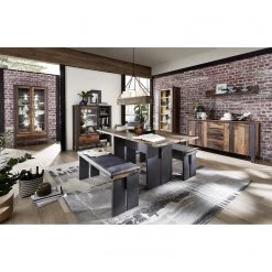 Red Living Buffet haut Blackpool II - Avec éclairage - Imitation bois recyclé / Gris -Meubles de salon Soldes 1000209807 210331 08331600006 MOOD DETAILS P000000001000209807 mood