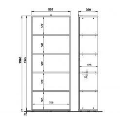 Germania Étagère de bureau GW-Agenda - Imitation chêne Grandson / Graphite - 80 x 197 cm 7 Germania Étagère de bureau GW-Agenda - Imitation chêne Grandson / Graphite - 80 x 197 cm -Meubles de salon Soldes 1000210538 200408 14210400008 SKETCH DETAILS P000000001000210538 sketch