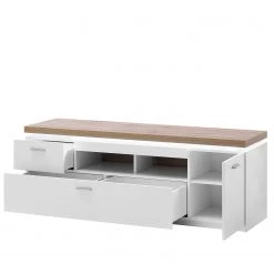 Loftscape Ensemble meubles TV Mundai II (3 élém.) - Avec éclairage  - Blanc / Imitation chêne de Wotan -Meubles de salon Soldes 1000210798 200430 14333000060 DETAILS P000000001000210798