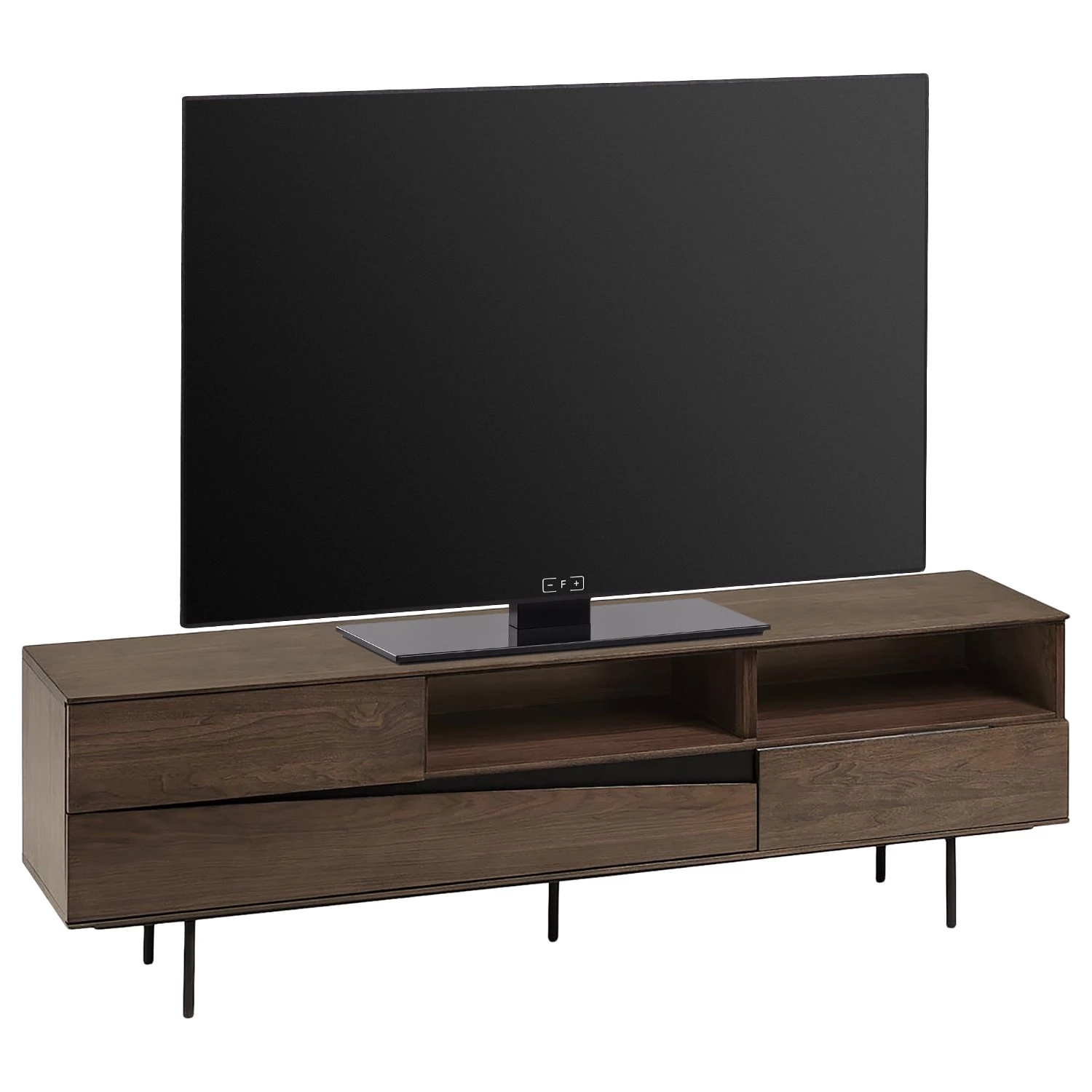 Red Living Meuble TV Kluuvi - Placage en bois véritable - Noyer / Noir 3 Red Living Meuble TV Kluuvi - Placage en bois véritable - Noyer / Noir