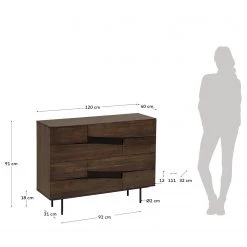 Red Living Commode Kluuvi I - Placage en bois véritable - Noyer / Noir -Meubles de salon Soldes 1000210871 200429 17360400038 SKETCH DETAILS P000000001000210871 sketch